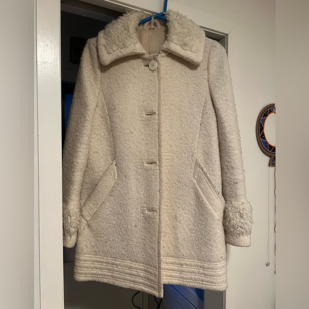 Free People off white pea coat